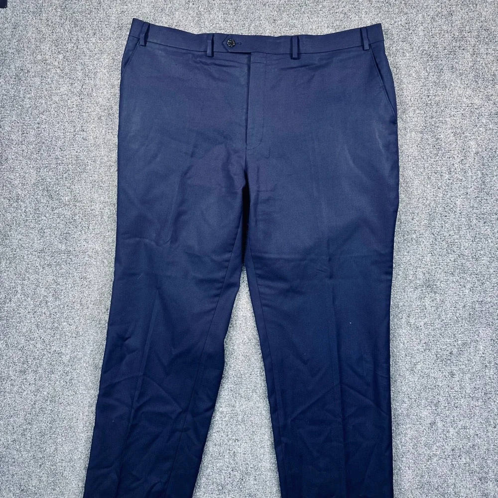 Lauren Ralph Lauren 2 Piece Suit 48L 42x32 Navy Blue Wool Blend Pleated Pant
